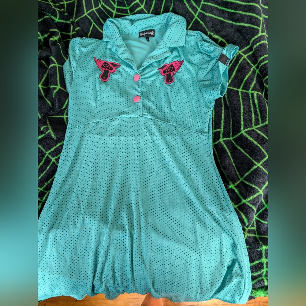 Sourpuss raygun polo "Rosie" dress, large